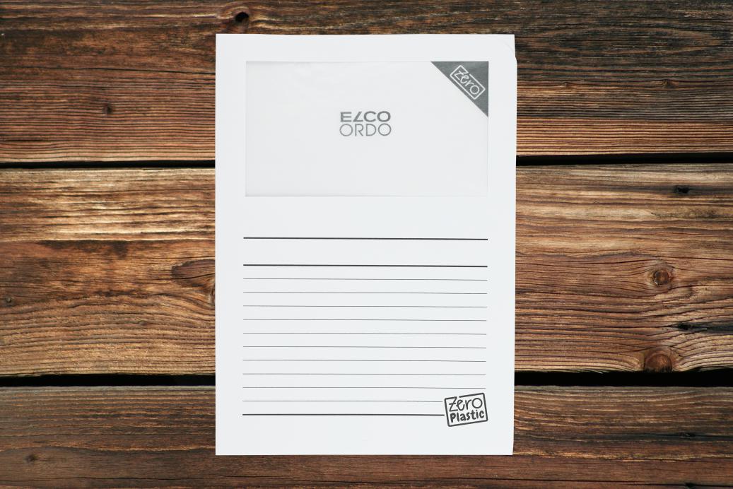 Ordnungsmappen mit Sichtfenster und Linien 220x310 mm Weiß 120 g/qm Zero Plastic